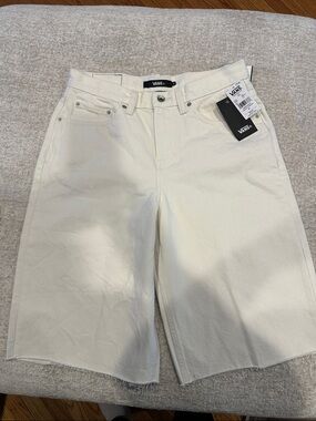 Vans Cream White Denim Shorts